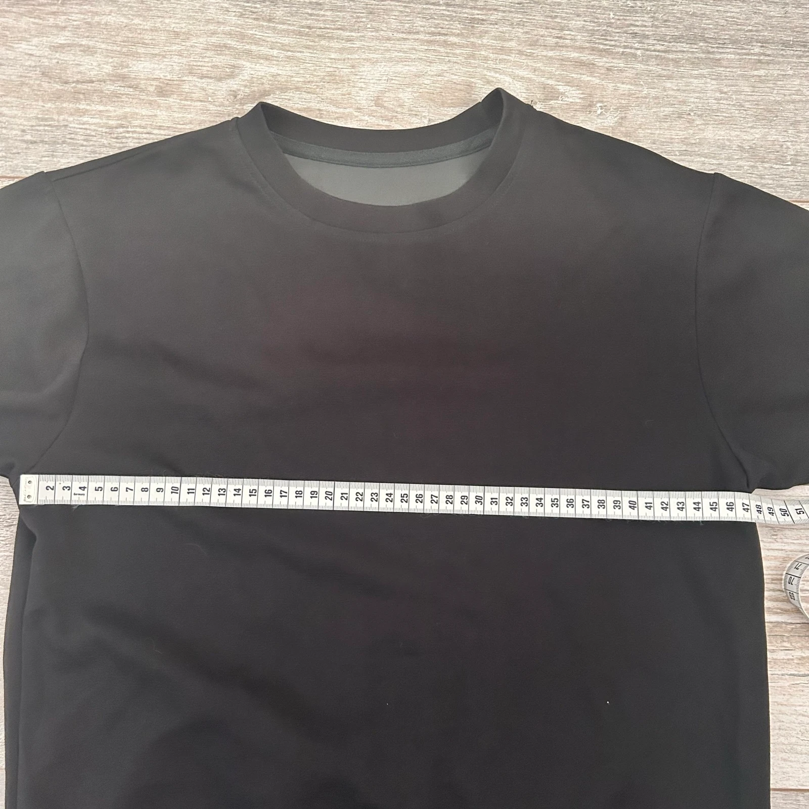 Black Cropped T-Shirt with Drawn-in Waist / Drawstring – Size S / M – photo 8